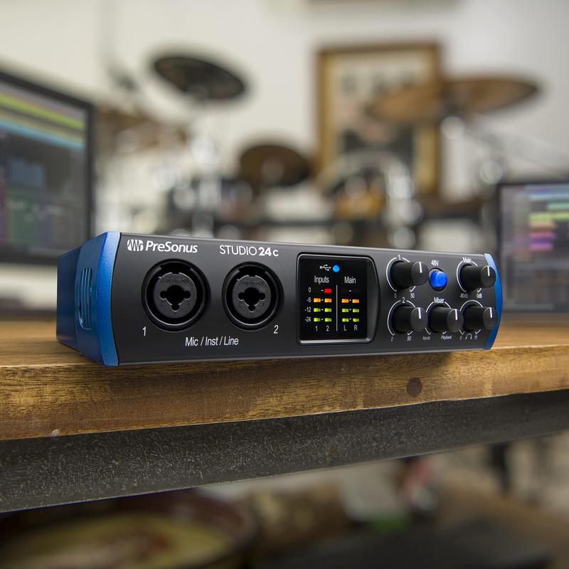 Interface de áudio PreSonus Studio 24c 2x2, 192kHz com software